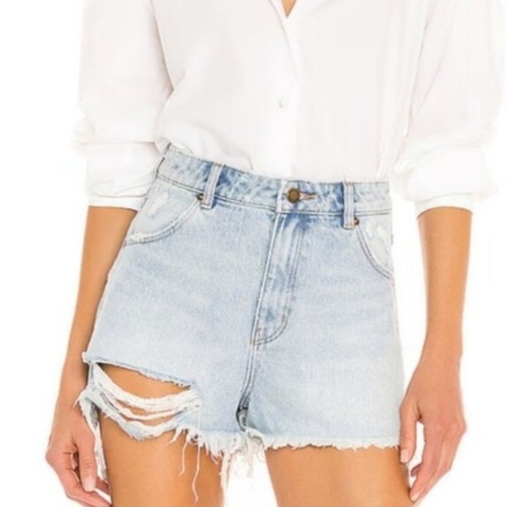 Rollas Dusters Gday Mate‎ High Rise Slim Distressed Denim Shorts Sz 31 Aussie 13